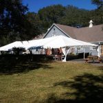 party tent in backyard